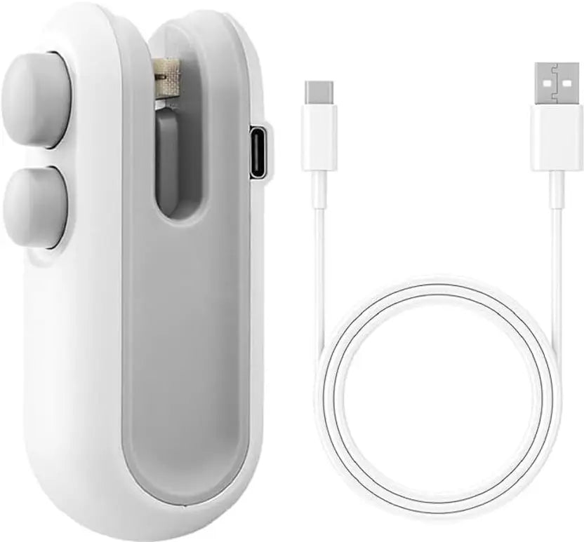 Mini Portable USB Rechargeable Heat Sealing Machine – Snack Bag Resealer, Food Storage Saver, and Cutter 2-in-1 for Home & Kitchen Use