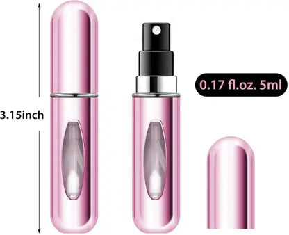 Portable Mini Refillable Perfume Empty Spray Bottle,4 Pcs Pack of 5ml Refillable Perfume Spray,Multicolor Perfume Spray, Scent Pump Case,for Traveling and Outgoing
