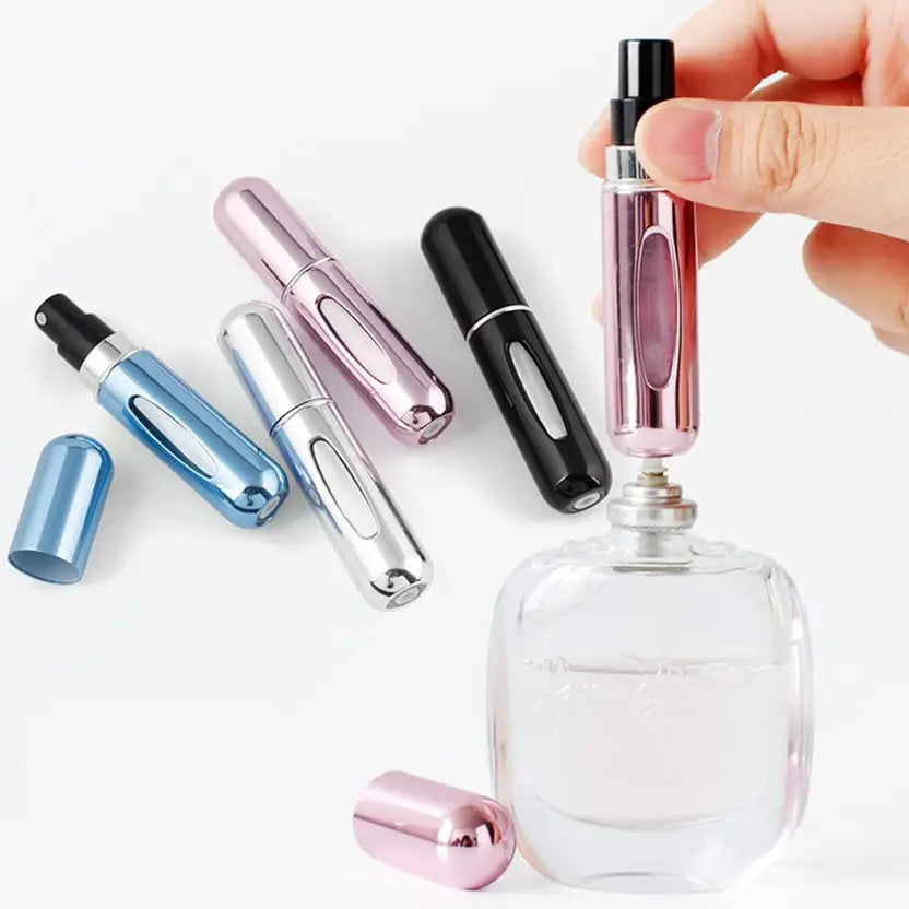 Portable Mini Refillable Perfume Empty Spray Bottle,4 Pcs Pack of 5ml Refillable Perfume Spray,Multicolor Perfume Spray, Scent Pump Case,for Traveling and Outgoing